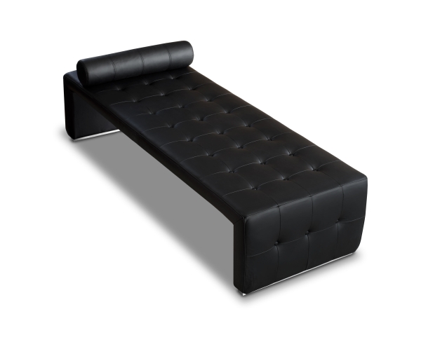 Modern leather daybed black